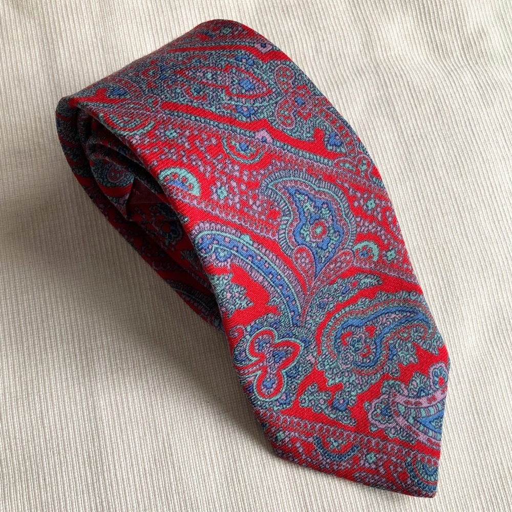 Vintage Liberty of London Red and Blue Paisley Tie